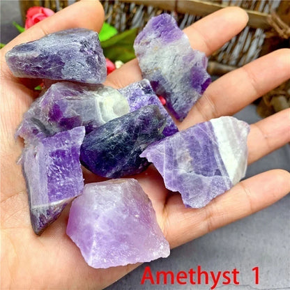 Natural Crystal Stones Rose Quartz Amethyst Fluorite Mineral Reiki Healing Stone