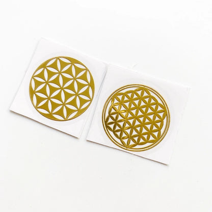 Brass Copper Sticker Sri Yantra Geometric Symbols Metal Stickers for Orgone Projects DIY Accessories Home Decoration