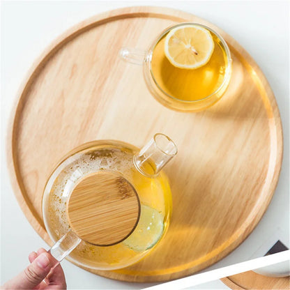 Wooden Round Serving Platter Tray