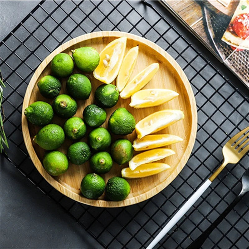 Wooden Round Serving Platter Tray