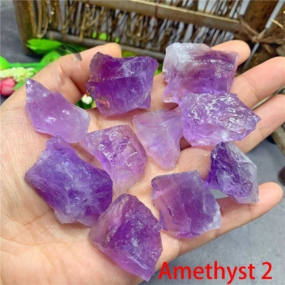 Natural Crystal Stones Rose Quartz Amethyst Fluorite Mineral Reiki Healing Stone