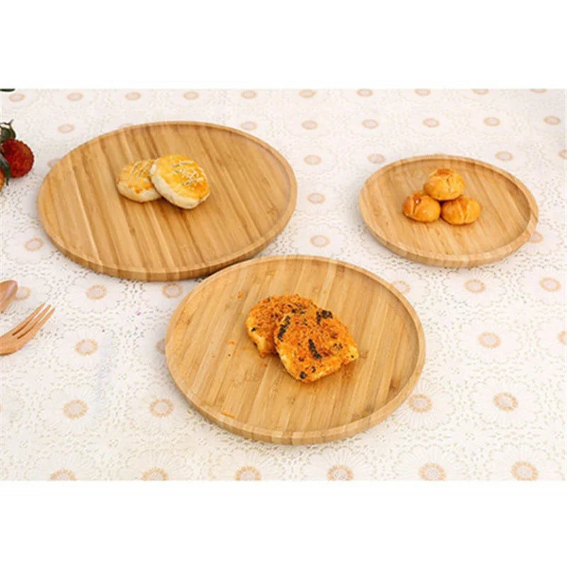 Wooden Round Serving Platter Tray