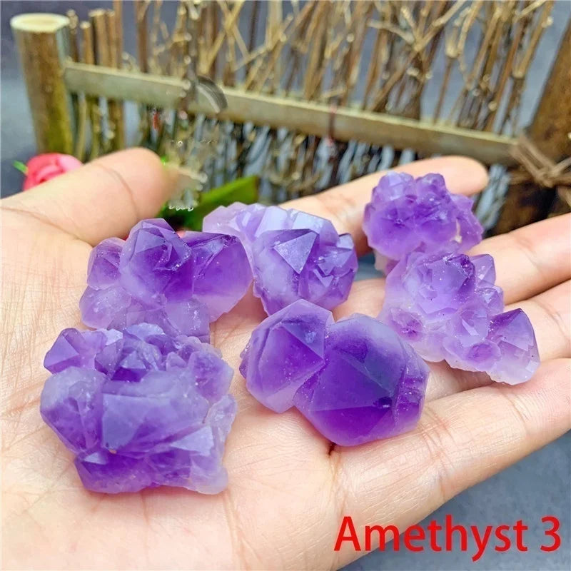 Natural Crystal Stones Rose Quartz Amethyst Fluorite Mineral Reiki Healing Stone