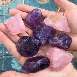 Natural Crystal Stones Rose Quartz Amethyst Fluorite Mineral Reiki Healing Stone