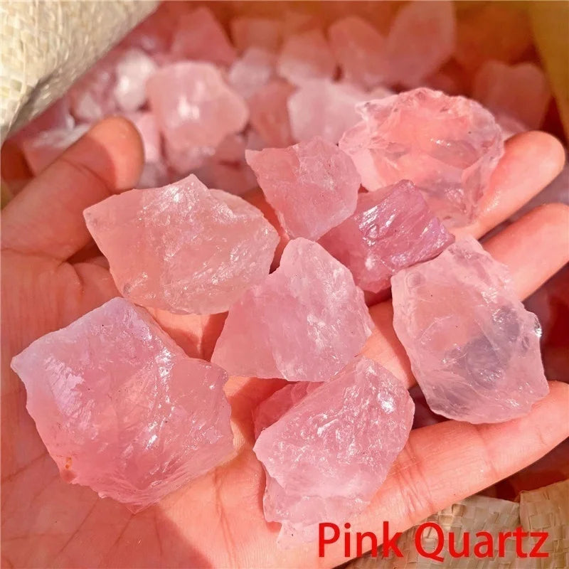 Natural Crystal Stones Rose Quartz Amethyst Fluorite Mineral Reiki Healing Stone