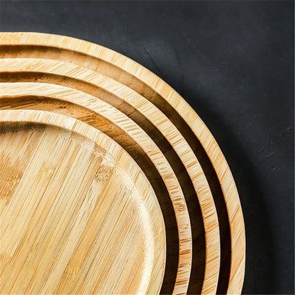 Wooden Round Serving Platter Tray