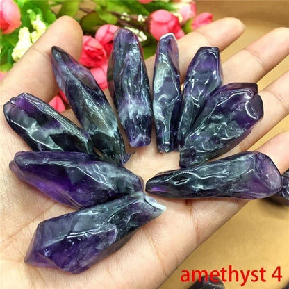 Natural Crystal Stones Rose Quartz Amethyst Fluorite Mineral Reiki Healing Stone