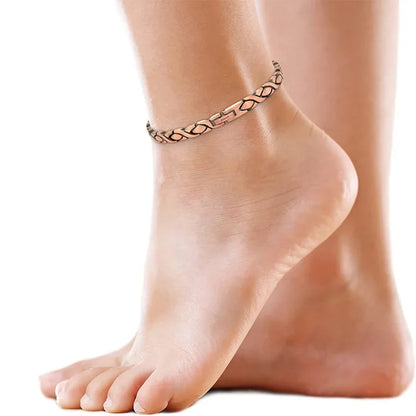 Women Magnetic Therapy Anklets 99.9% Pure Solid Copper 3500 Gauss Magnets