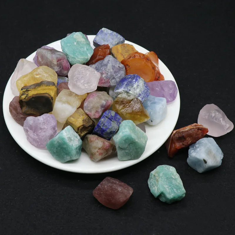 Natural Crystal Stones Rose Quartz Amethyst Fluorite Mineral Reiki Healing Stone