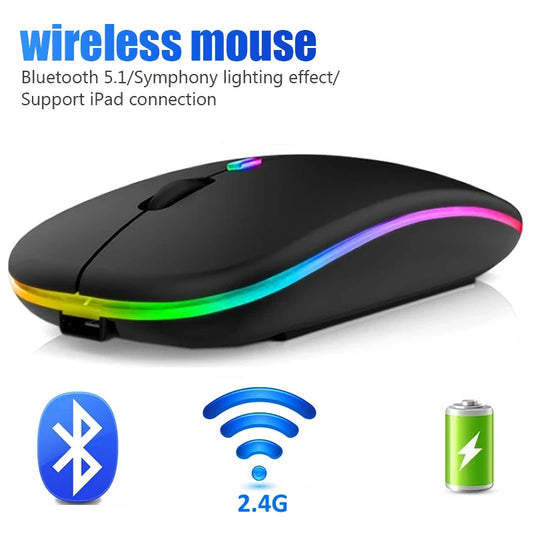 Wireless LED Backlit Ergonomic Gaming Mouse