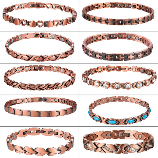 Women Magnetic Therapy Anklets 99.9% Pure Solid Copper 3500 Gauss Magnets