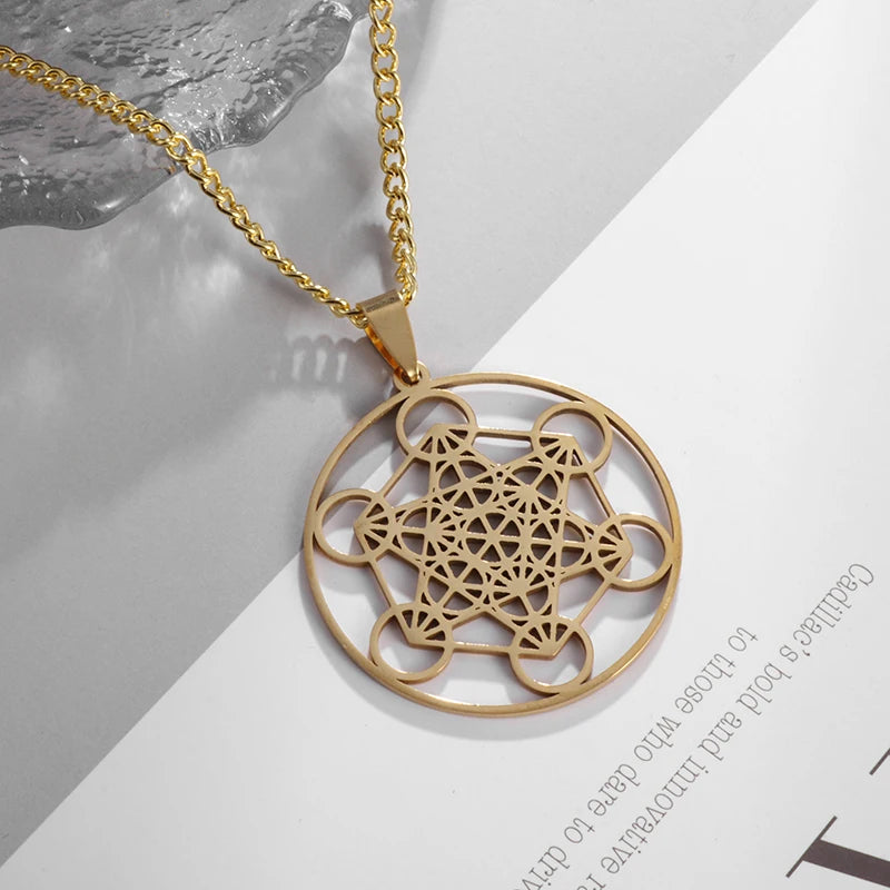 Flower of Life Chakra Stainless Steel Necklace Assorted