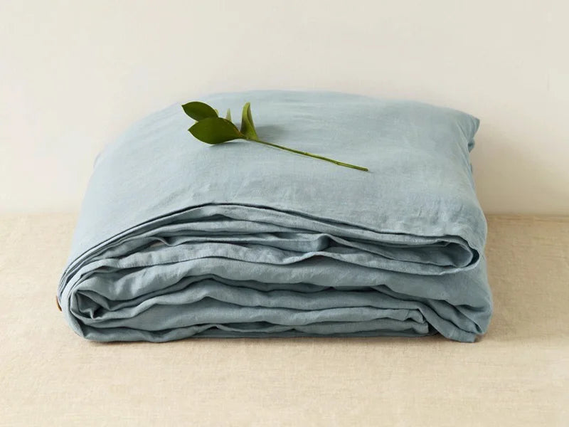 3PCS 100% Washed Linen Sheet Set Natural Flax Bed Sheets 2 Pillowcases Breatherable Soft Farmhouse Bedding Bedsheet Flat Sheet