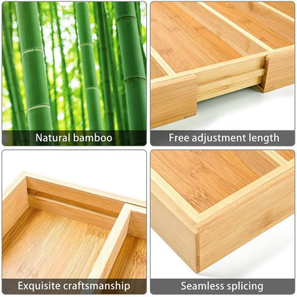 Bamboo Expandable Drawer Organizer for Utensils