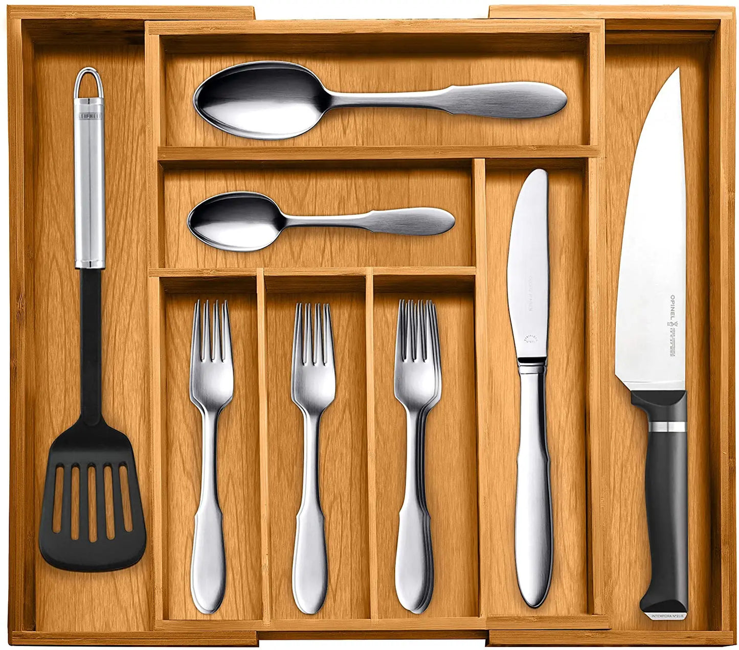 Bamboo Expandable Drawer Organizer for Utensils