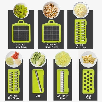 14/16 in 1 Multifunctional Vegetable Chopper Slicer Dicer