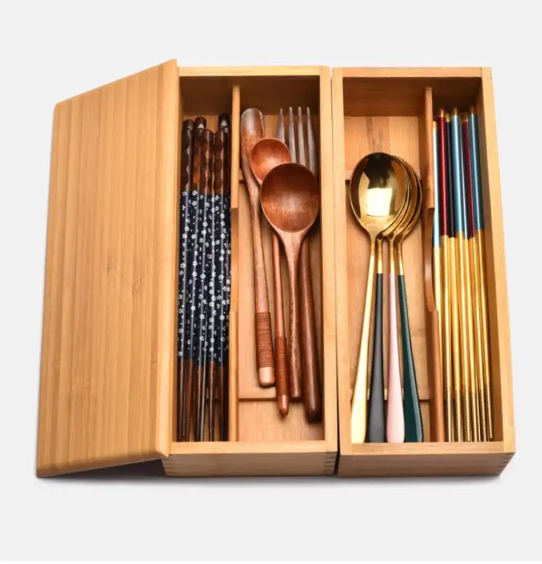 Bamboo Expandable Drawer Organizer for Utensils