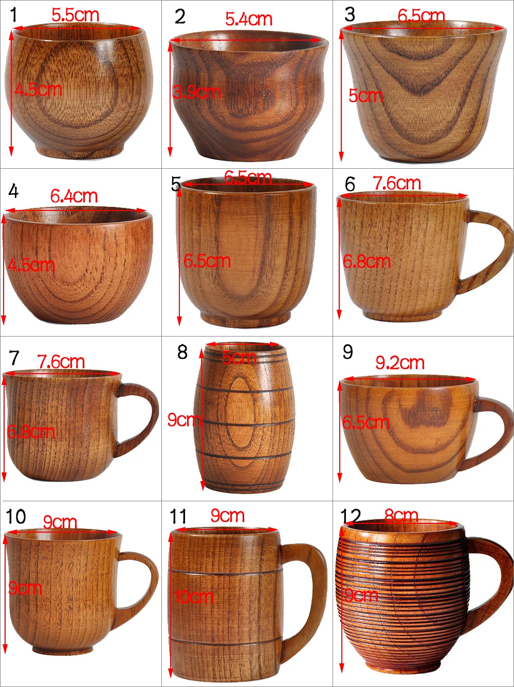 Handmade Natural Spruce Wood Cups