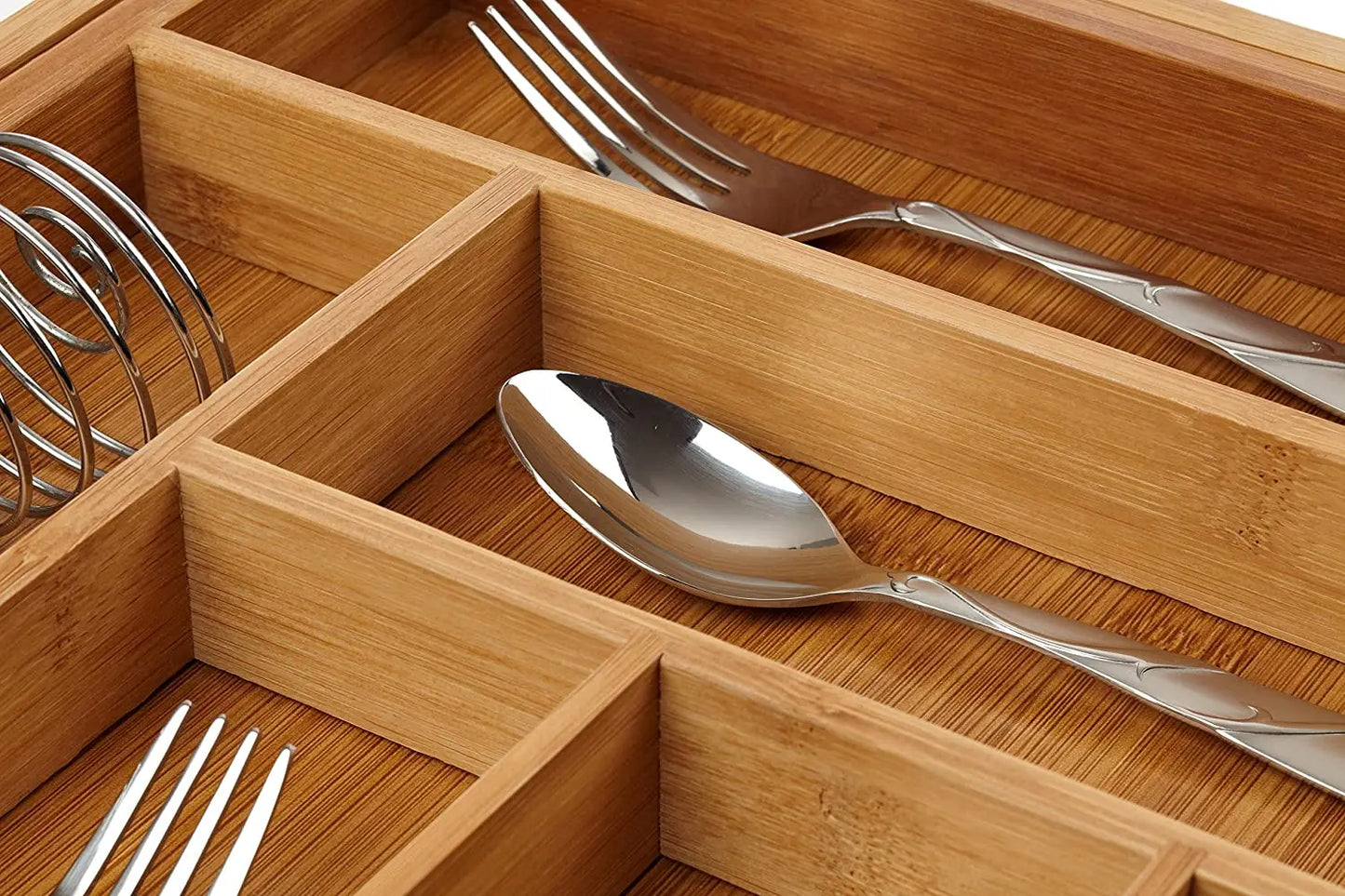 Bamboo Expandable Drawer Organizer for Utensils