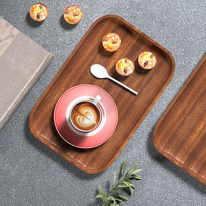 Tableware Dessert Round Tray Walnut Color Japanese Wood Tray Breakfast Bread Tray Creative Tea Saucer Coasters Coffee Coasters