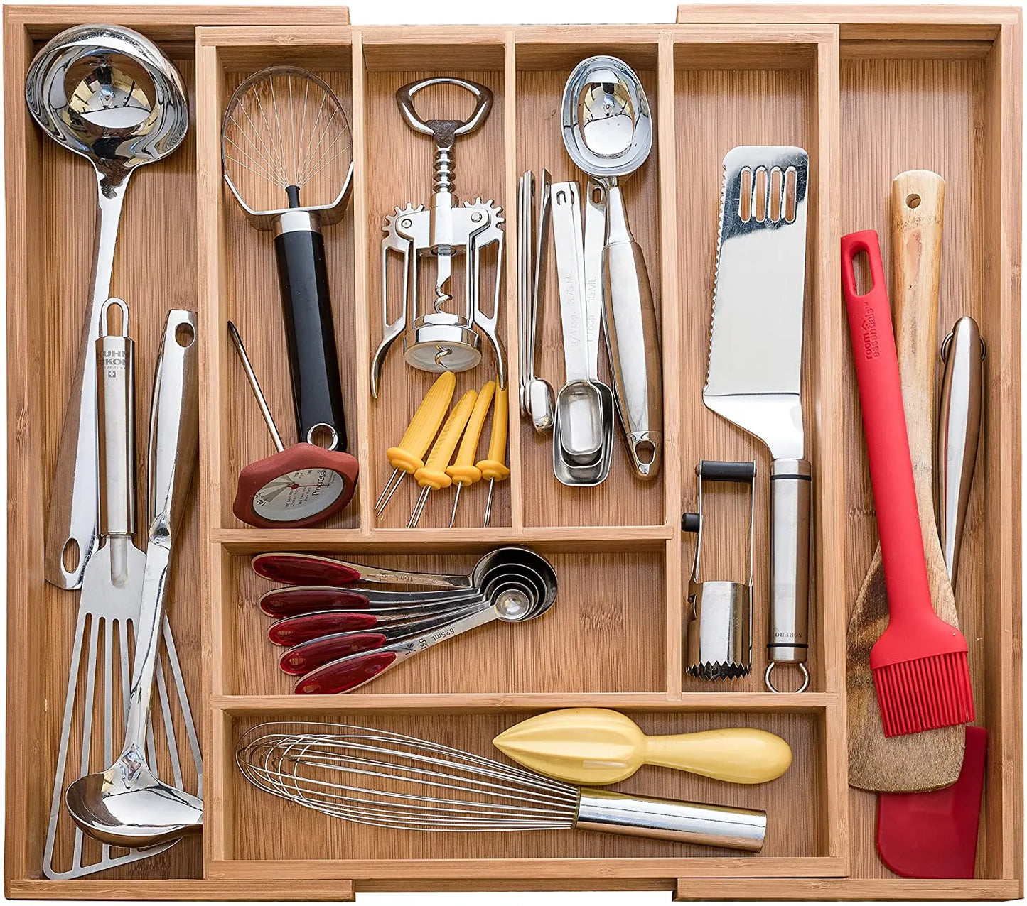 Bamboo Expandable Drawer Organizer for Utensils