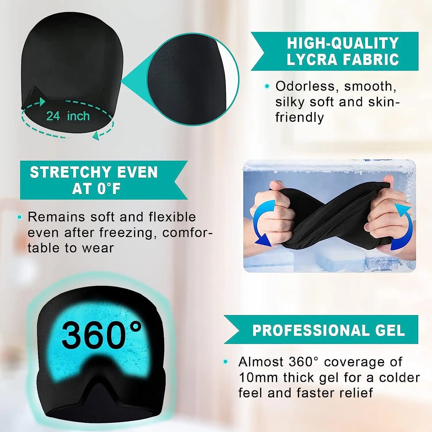 Migraine Relief headache Gel Hot Cold Therapy Mask