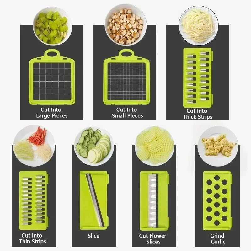 14/16 in 1 Multifunctional Vegetable Chopper Slicer Dicer