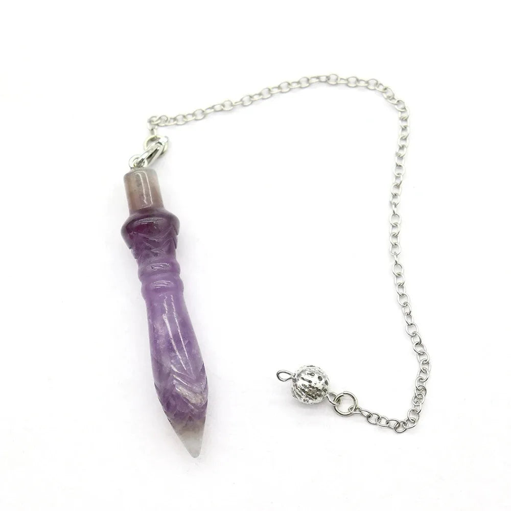 Natural Gem Stone Crystals Pendulum