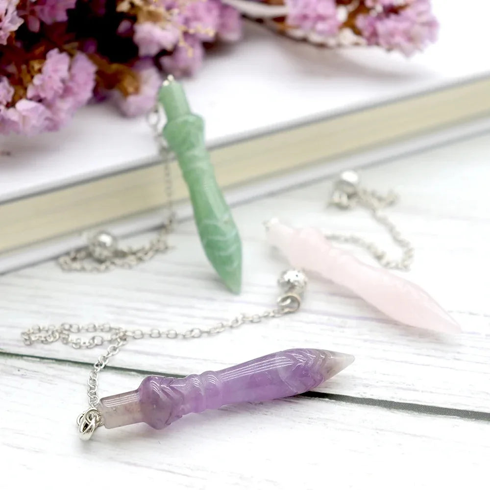 Natural Gem Stone Crystals Pendulum