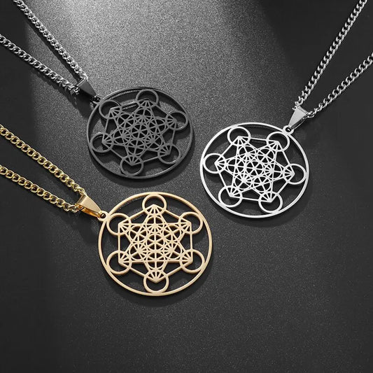 Flower of Life Chakra Stainless Steel Necklace Assorted