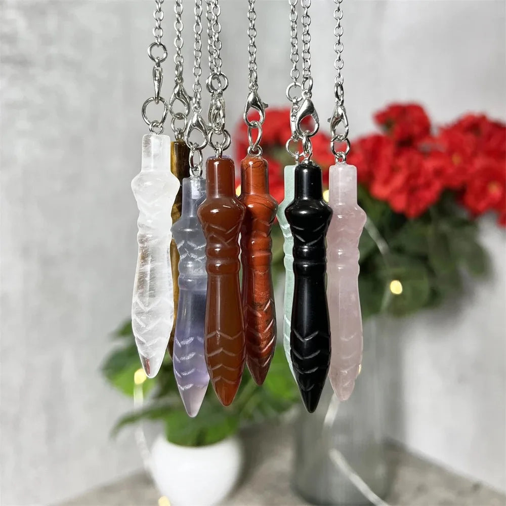 Natural Gem Stone Crystals Pendulum