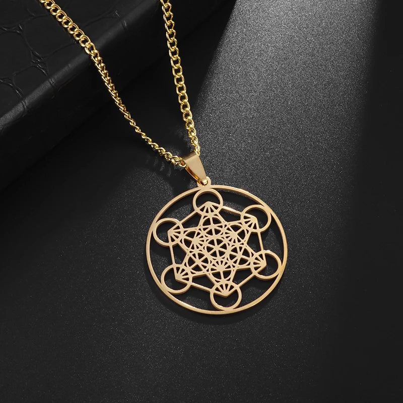 Flower of Life Chakra Stainless Steel Necklace Assorted