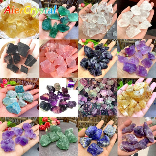 Natural Crystal Stones Rose Quartz Amethyst Fluorite Mineral Reiki Healing Stone