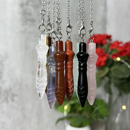 Natural Gem Stone Crystals Pendulum